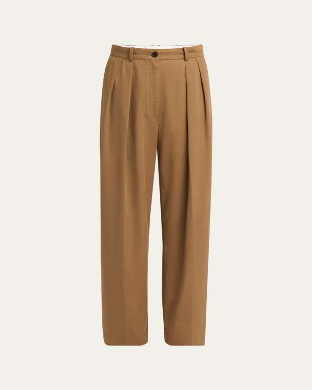 Igor Double-Pleated Wide-Leg Pants